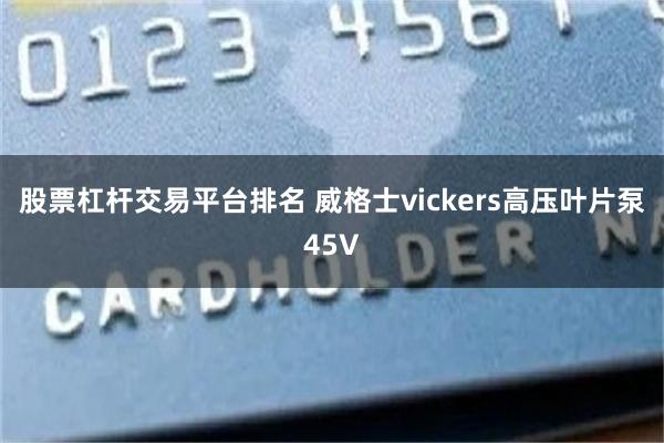 股票杠杆交易平台排名 威格士vickers高压叶片泵45V