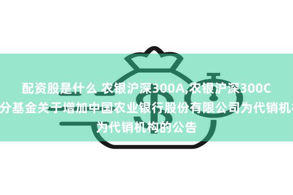 配资股是什么 农银沪深300A,农银沪深300C: 旗下部分基金关于增加中国农业银行股份有限公司为代销机构的公告