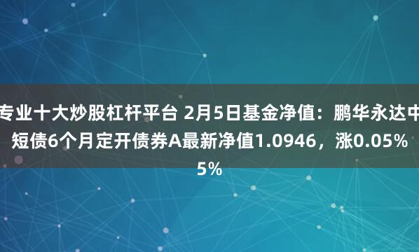 专业十大炒股杠杆平台 2月5日基金净值：鹏华永达中短债6个月定开债券A最新净值1.0946，涨0.05%